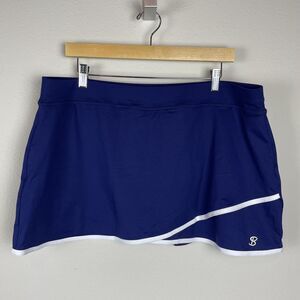 Sofibella Blue White‎ Trim Skirt Skort Athletic Athleisure Size 2X Tiered